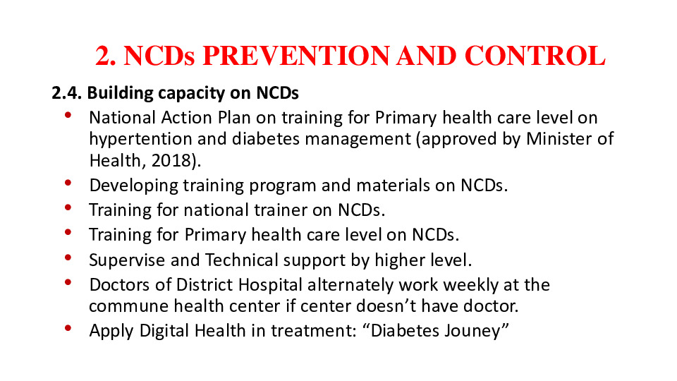 2. NCDs PREVENTION AND CONTROL